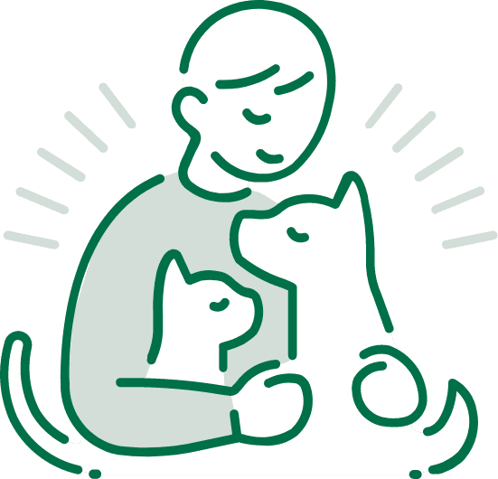 どうぶつと人のイラスト